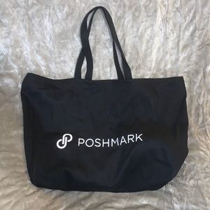 Large Black Poshmark Canvas Tote. NWOT.